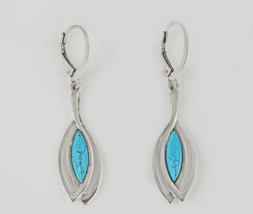 480/215 kolczyki srebrne z turkusowym kamieniem