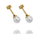 kolczyki stalowe z perłami 5mm 1777/14