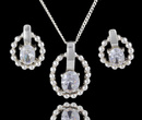 480/251 komplet srebrny z błyszczącymi cyrkoniami