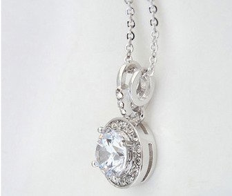 NK599/459 NASZYJNIK platynowany cyrkonie kółko