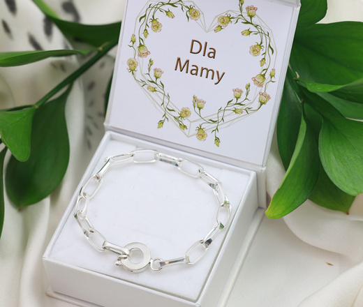 1745/2 bransoletka srebrna 925 na grubym łańcuszku z kołem