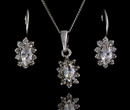 480/183  komplet srebrny z niebieskimi cyrkoniami