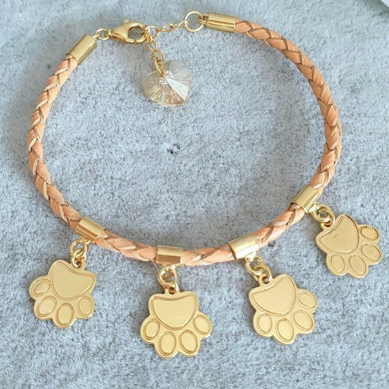 1220 bransoletka z grawerem skórzany rzemień cztery zawieszki do wyboru  srebro 925 pozłacane