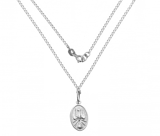 Łańcuszek z medalikiem zestaw upominkowy na Bierzmowanie i Chrzest srebro 925 1843/4
