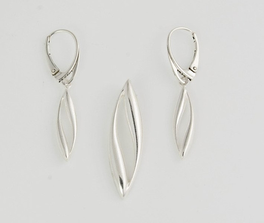 480/132 komplet srebrny w kształcie łez