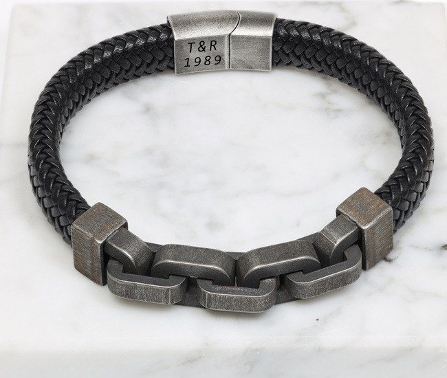Masywna bransoletka męska z grawerem 1806/13