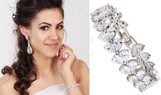 BR599/427 srebrna, CYRKONIE BRANSOLETKA