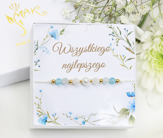 Zestaw urodzinowy bransoletka błękitna 1873/17