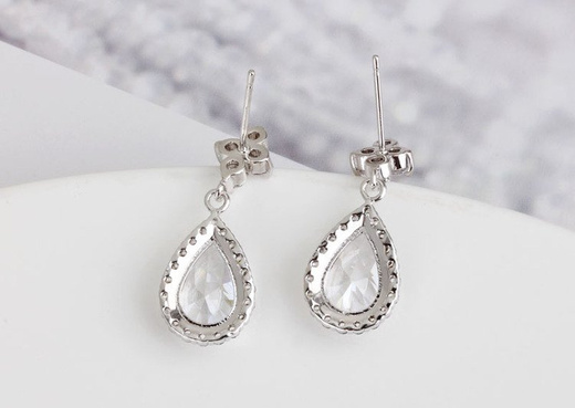 Kol 599/565 KOLCZYKI ślubne, cyrkonie