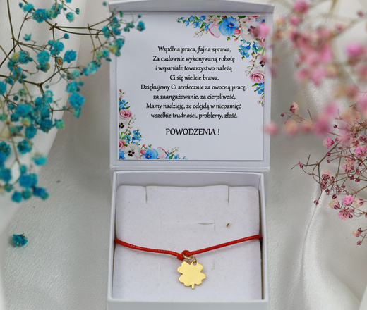 Bransoletka srebro 925 pozłacane koniczynka 1642/3