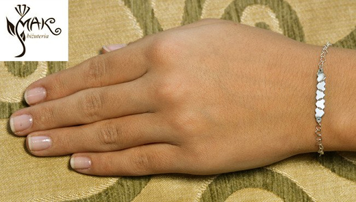 BR751 BRANSOLETKA Z GRAWEREM laser serca Swarovski Element