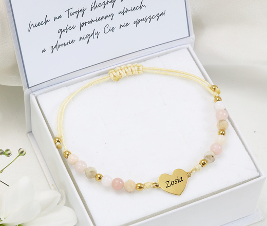 Bransoletka dla mamy z grawerem i kamieniami naturalnymi 1794/6