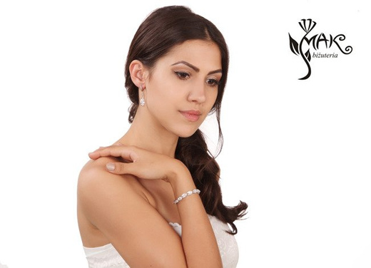 Kpl881 komplet ślubny, biżuteria ślubna z cyrkoniami b599/519 k599/561