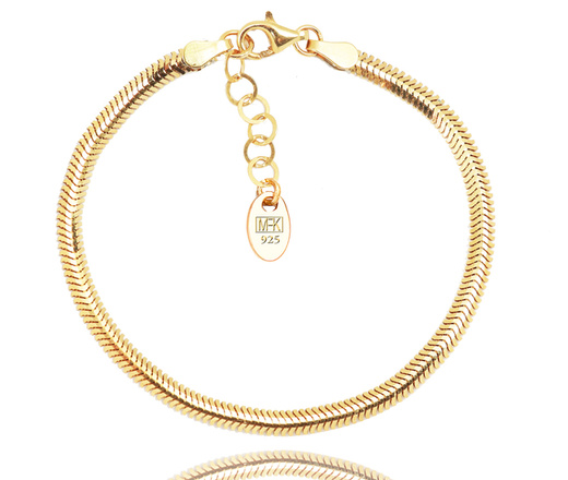 1290 naszyjnik srebrny 925 pozłacany szeroki płaski