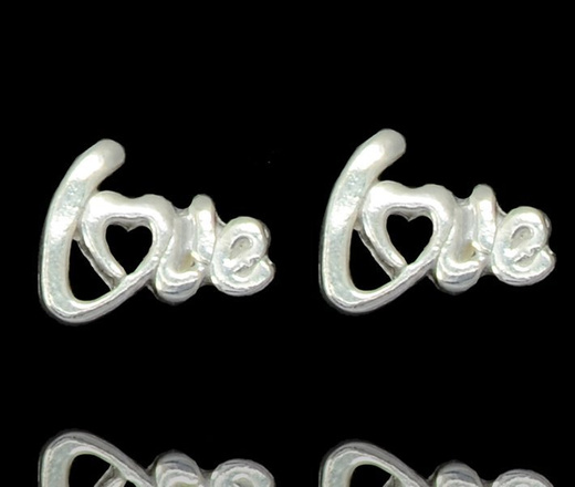 480/267 kolczyki srebrne 925 LOVE