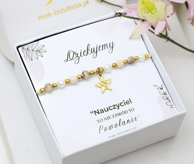 zestaw dla nauczyciela bransoletka z grawerem 1807/16