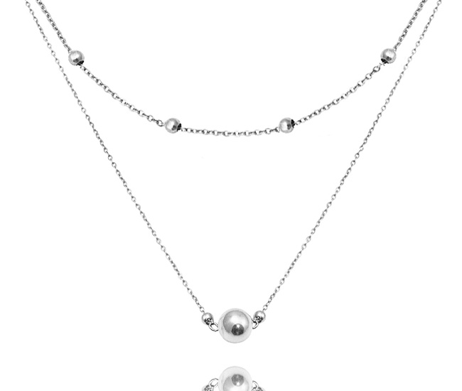 1854/1 naszyjnik srebrny p.925 podwójny kuleczki