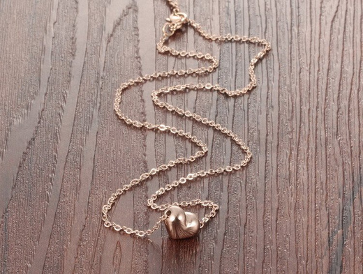 Nk 599/735 NASZYJNIK ze stali serce różowe złoto celebrytka