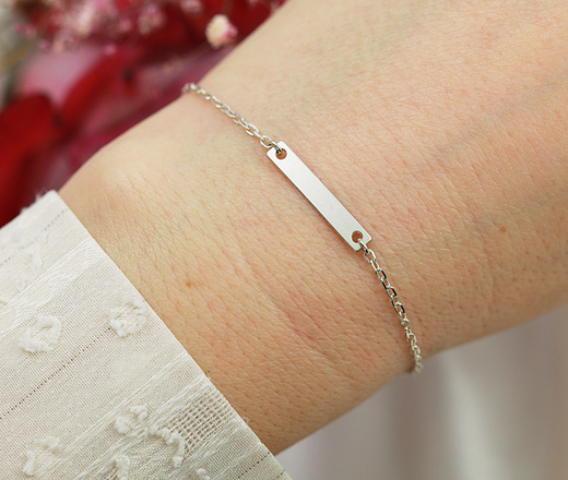 1637 delikatna bransoletka srebro z grawerem dla par