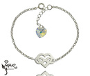 KPL718 biżuteria Swarovski KOMPLET  z grawerem serce nieskończoność