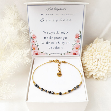 1730/5 bransoletka personalizowana alfabetem Morse'a "Szczęście"