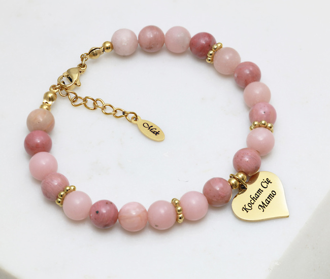 Bransoletka dla mamy z grawerem kamienie naturalne 1794/3