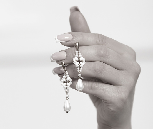 1507 kolczyki srebrne 925 z perełkami ślubne