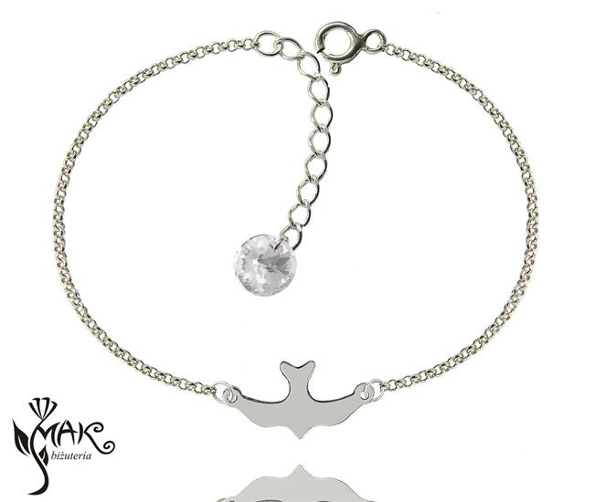 BR772 BRANSOLETKA jaskółka srebro 925 Swarovski Elements CELEBRYTKA