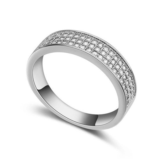 P599/441 PIERŚCIONEK obrączka cyrkonie roz. 17