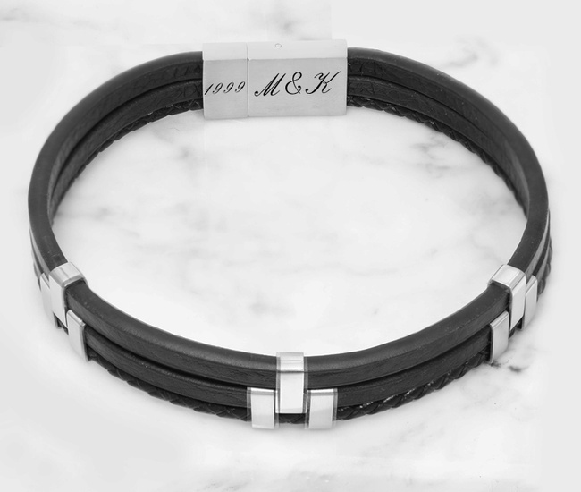 Bransoletka męska z grawerem na dzień taty 1806/2