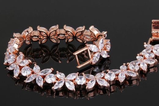 599/927 bransoletka na ślub różowe złoto elegancka