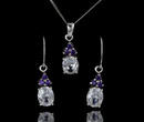 480/214 komplet srebrny z fioletowymi i błyszczącymi cyrkoniami