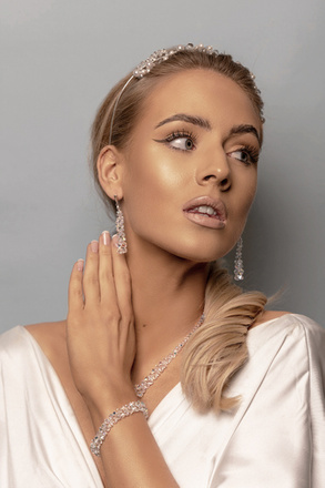 1298 kolczyki srebrne 925 eleganckie na ślub Crystal