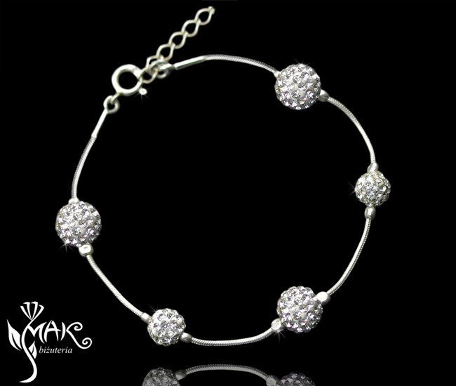 438 Shamballa bransoletka srebro 925