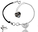 BR899 BRANSOLETKA Z GRAWEREM sznurek infinity Swarovski Elements serce