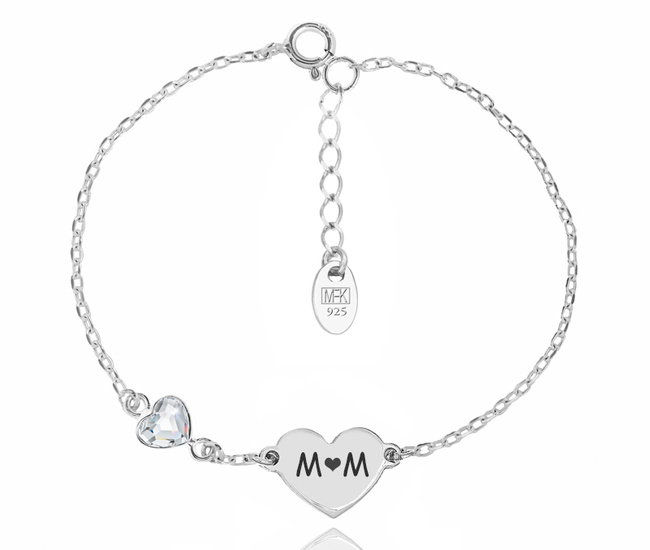 1420 bransoletka srebrna 925 z grawerem serce