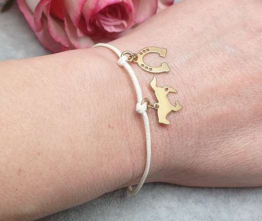 1003 bransoletka dla wielbicielki koni srebro 925 pozłacane