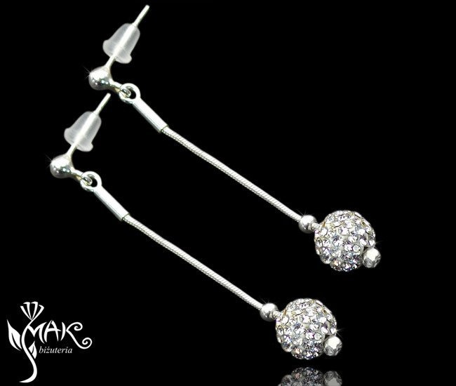 438 Shamballa kolczyki ślubne