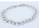 BR599/424 srebrna, CYRKONIE BRANSOLETKA 17cm