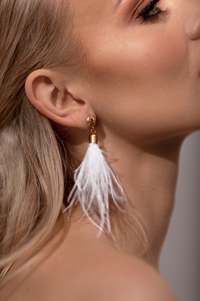 1513 kolczyki srebrne 925 pozłacane piórko