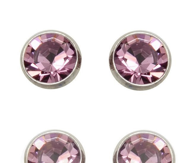 480/309 kolczyki srebrne z błyszczącą cyrkonią wrzosową fiolet