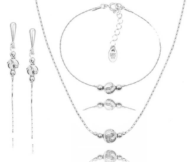 1306/1 komplet srebrny 925 z kuleczkami