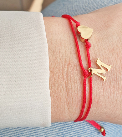 1345 BRANSOLETKA Z GRAWEREM stalowa na sznureczku