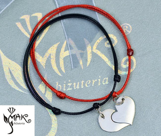 BR908 BRANSOLETKI Z GRAWEREM serce PUZZLE