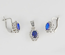 480/174 komplet srebrny z niebieskimi cyrkoniami