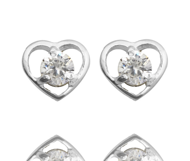480/385 kolczyki srebrne 925 serduszka z cyrkoniami