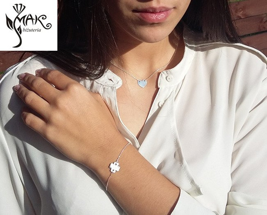 BR748 bransoletka grawerunek laser celebrytka serce srebro 925