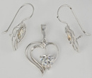 480/201  komplet srebrny serduszka