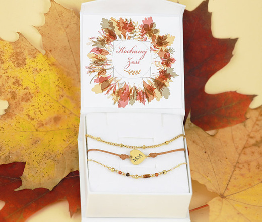 1433 bransoletka serce z grawerem srebrna 925 pozłacana na sznureczku