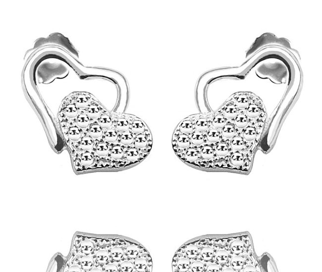 800 połączone serca  kolczyki srebrne 925